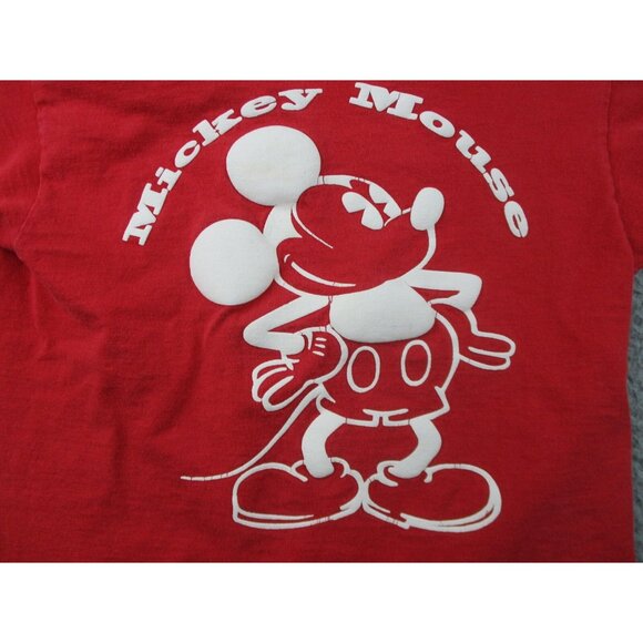 Vintage Mickey Mouse Shirt Boy's Medium 5-6 Red Disney Mickey & Co 90s Kids - Picture 2 of 9